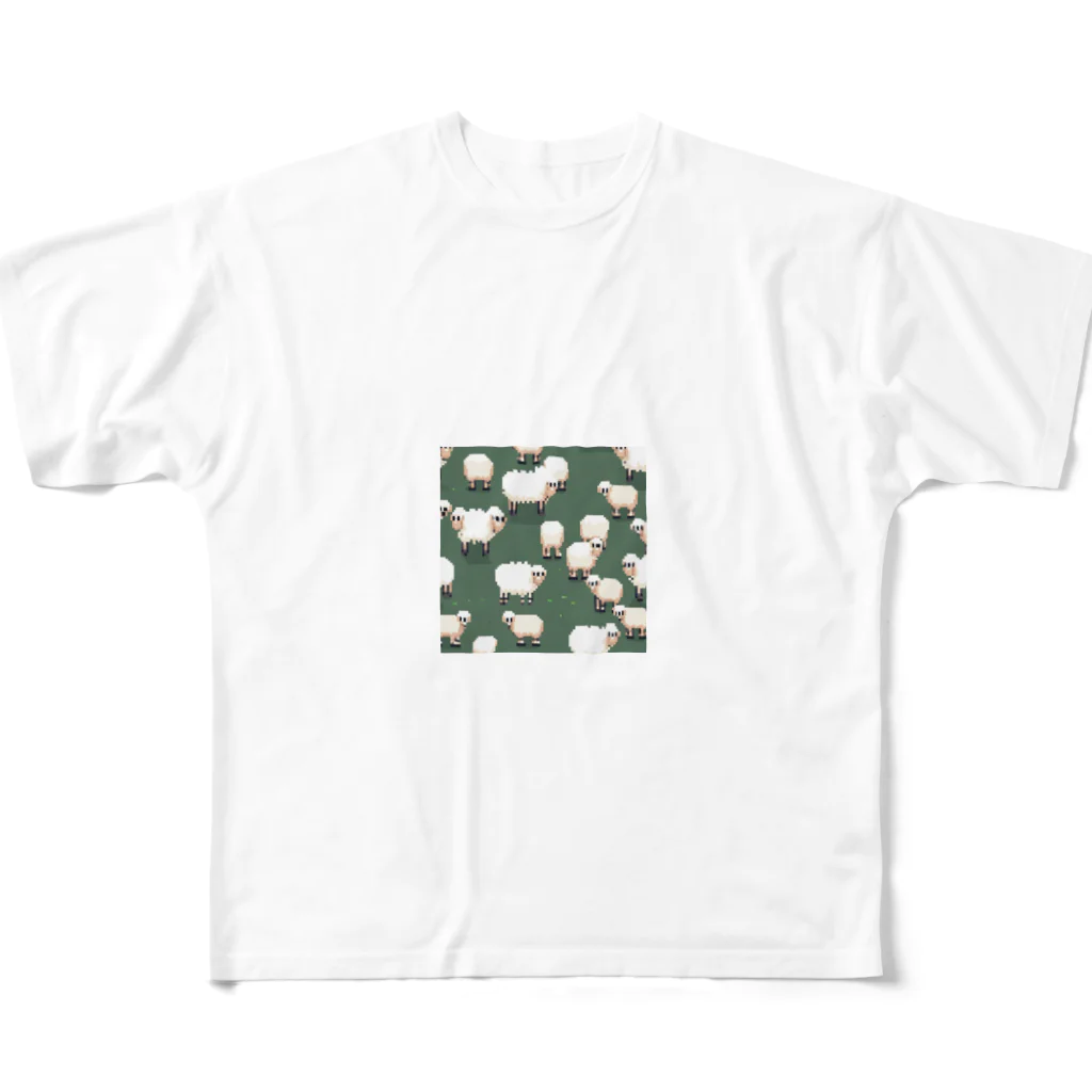 pomekenのもちもちのひつじ All-Over Print T-Shirt