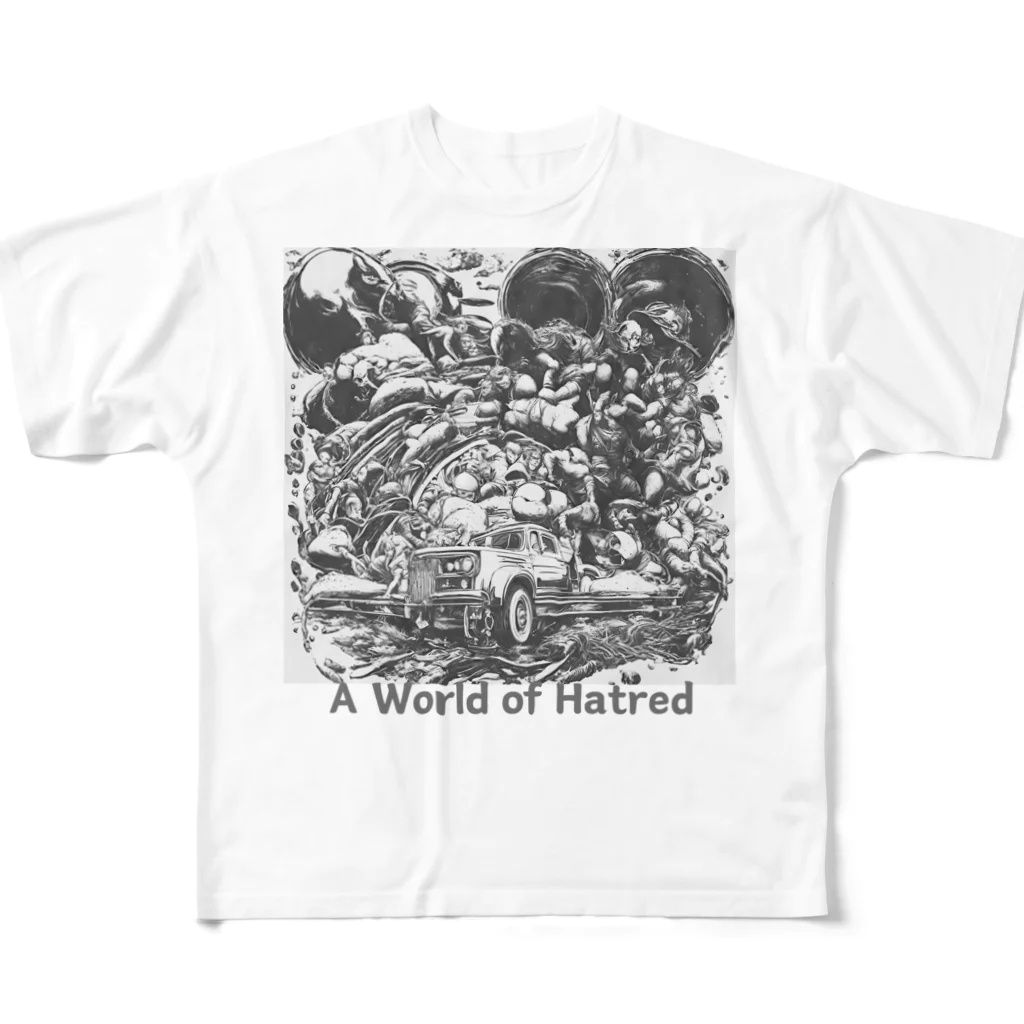 yumekauのA World of Hatred フルグラフィックTシャツ