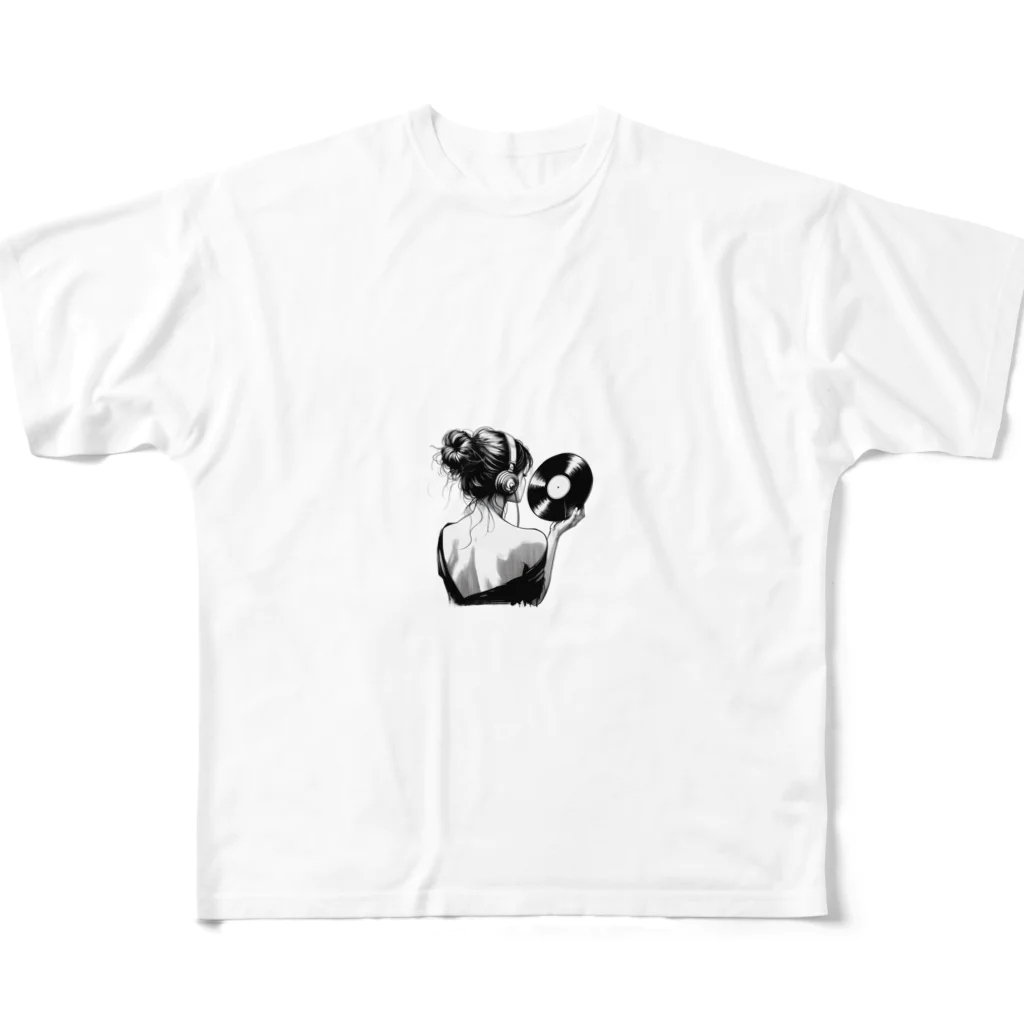 音楽ルー106の女性レコード All-Over Print T-Shirt