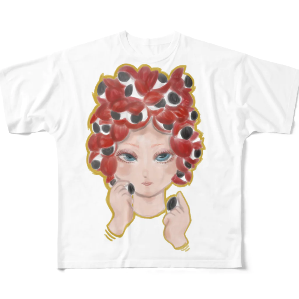 あやしいおばさん くろまめさんのガラナちゃん All-Over Print T-Shirt