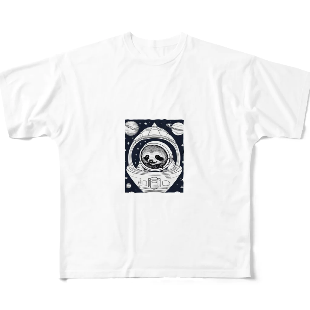 ininicoの宇宙旅行ナマケモノ All-Over Print T-Shirt