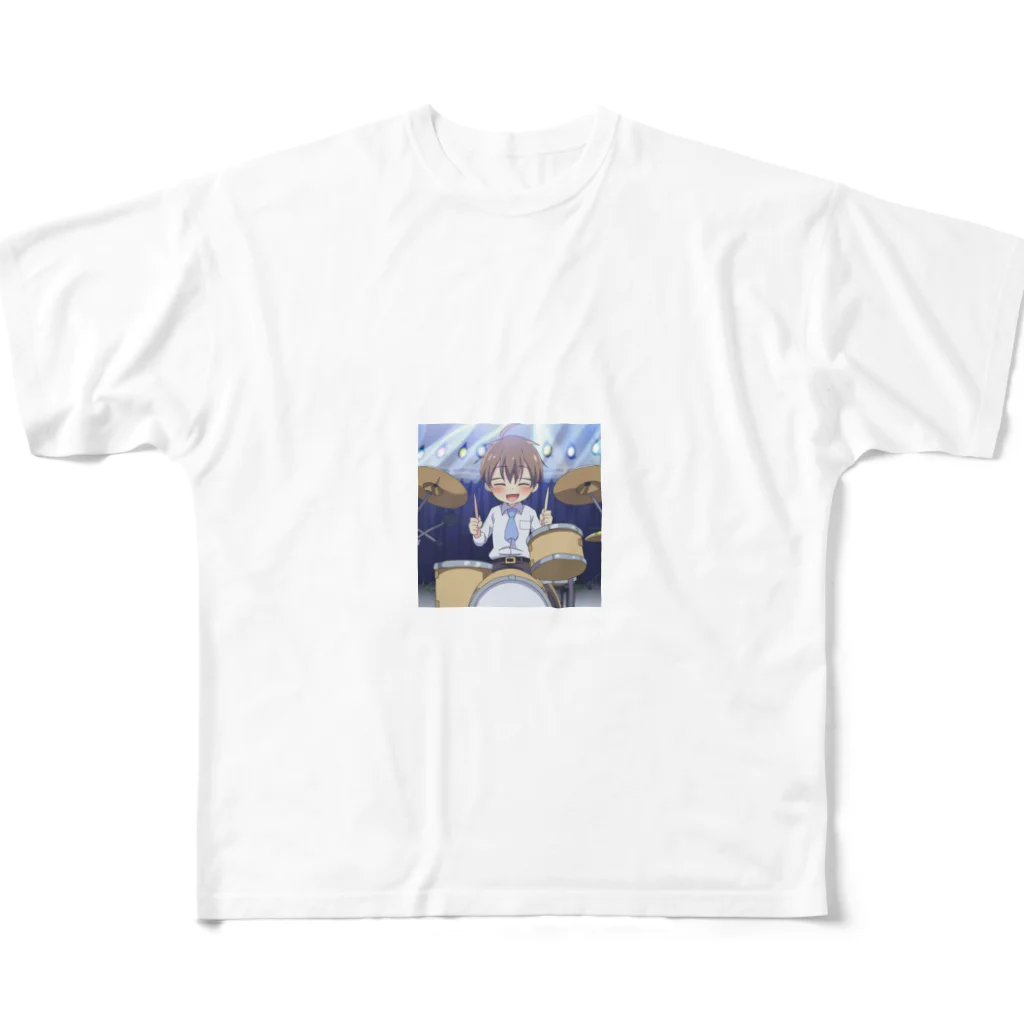 なお（ｻﾗﾘｰﾏﾝ）＠AI使って情報発信中のドラマー＠サラリーマン All-Over Print T-Shirt