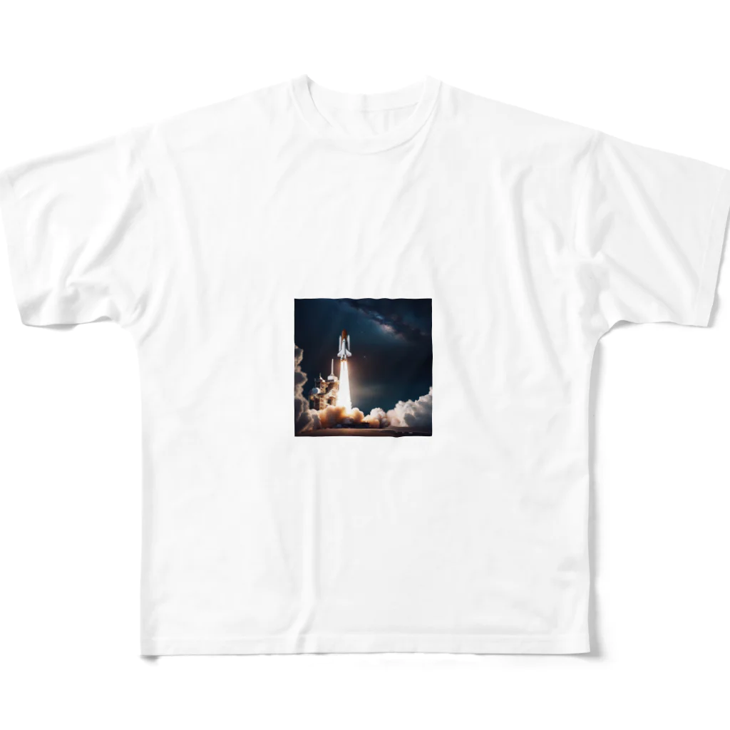 riko1214の宇宙へ発進 フルグラフィックTシャツ