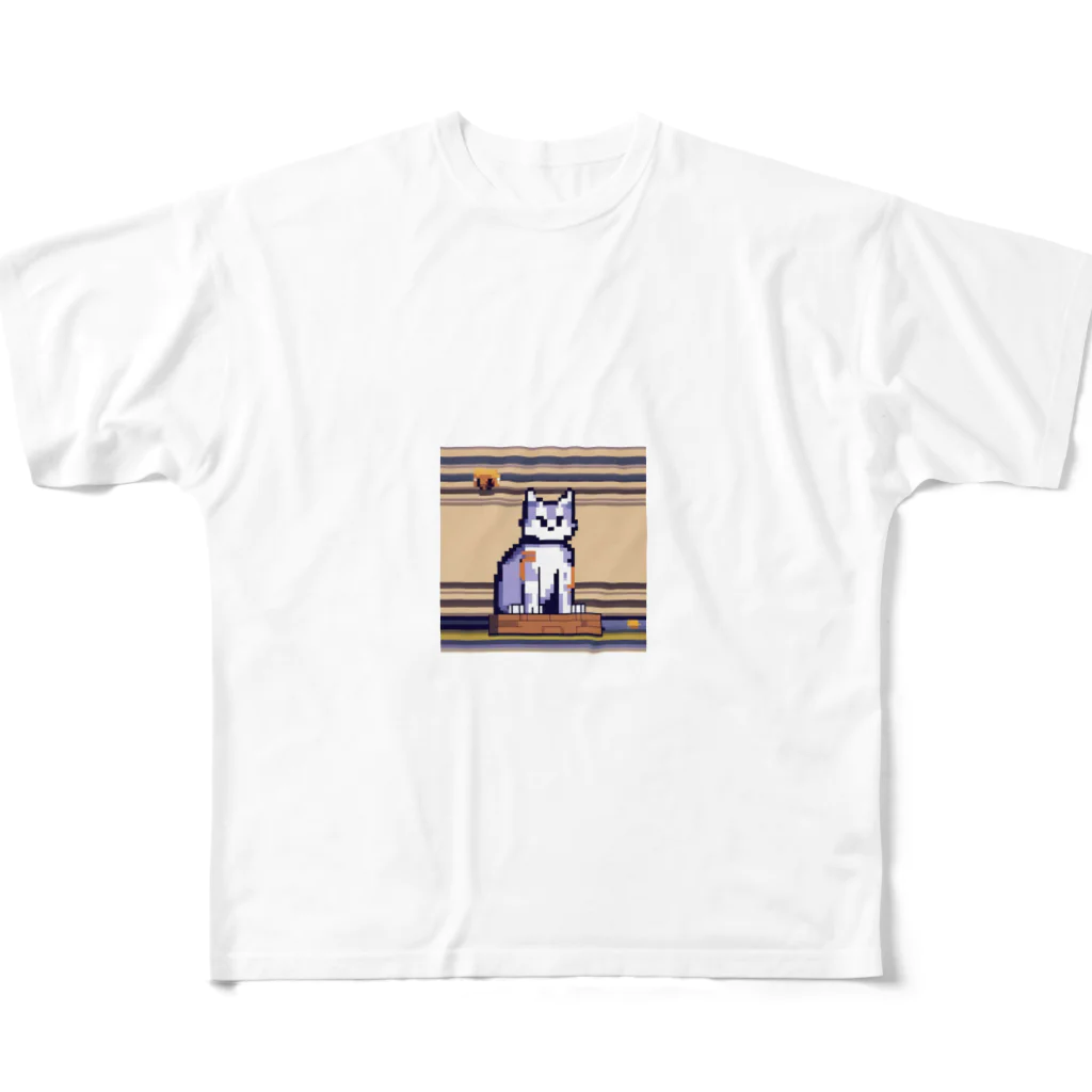 masaの袖口から手を出している猫 All-Over Print T-Shirt