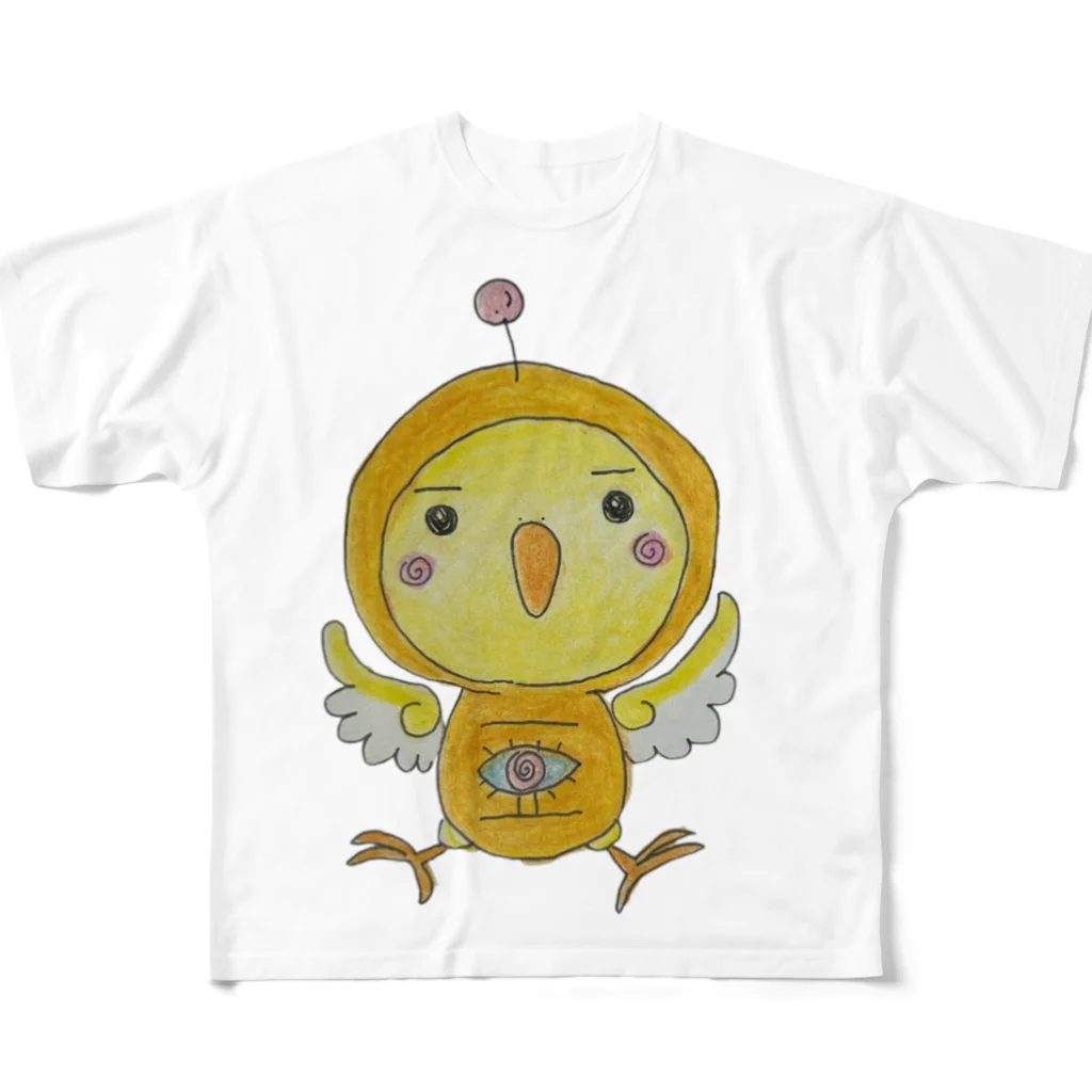 ひよこ豆★堂のひよこ豆ちゃん フルグラフィックTシャツ