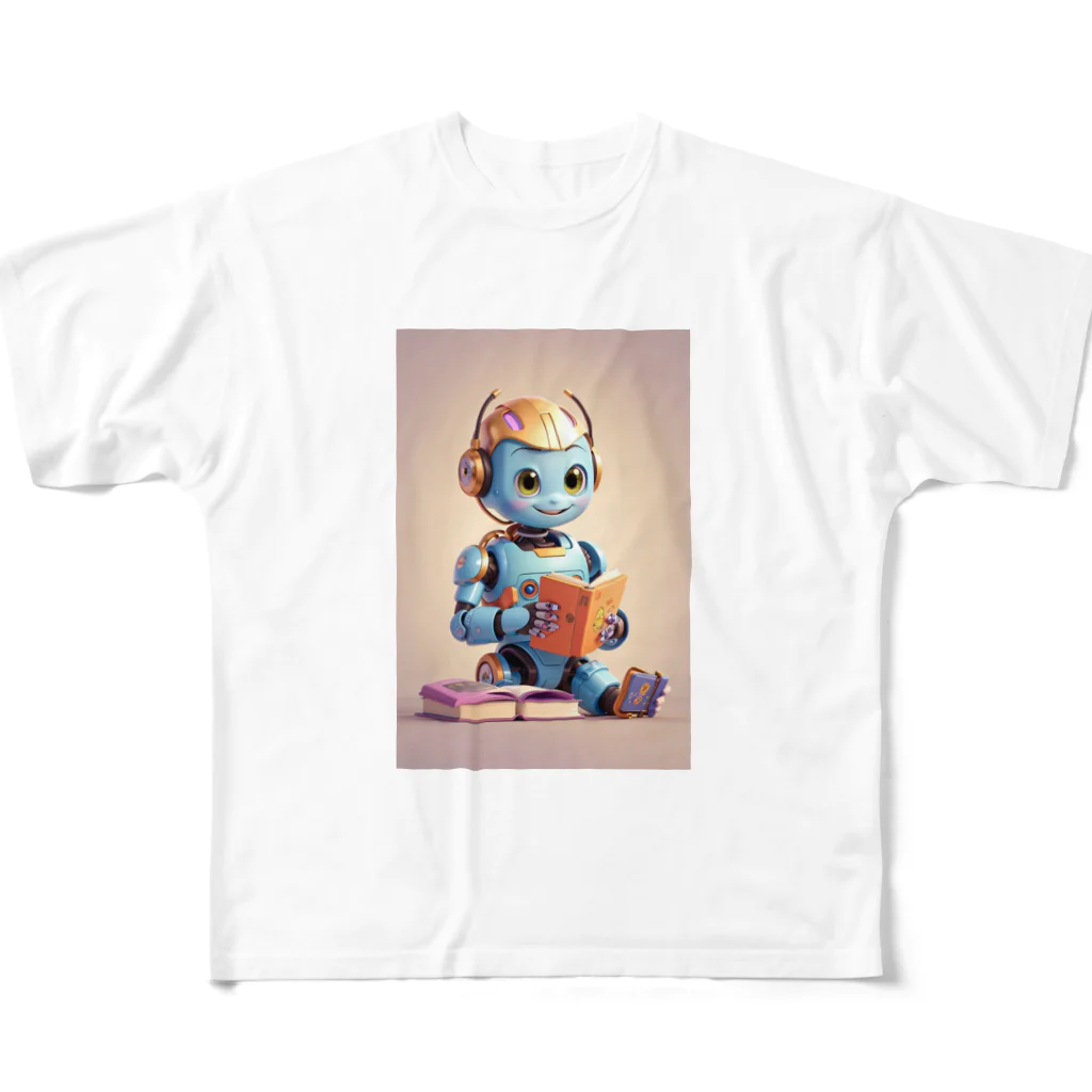 dorakiti0712のAI子どもロボット「リーディくん」 フルグラフィックTシャツ