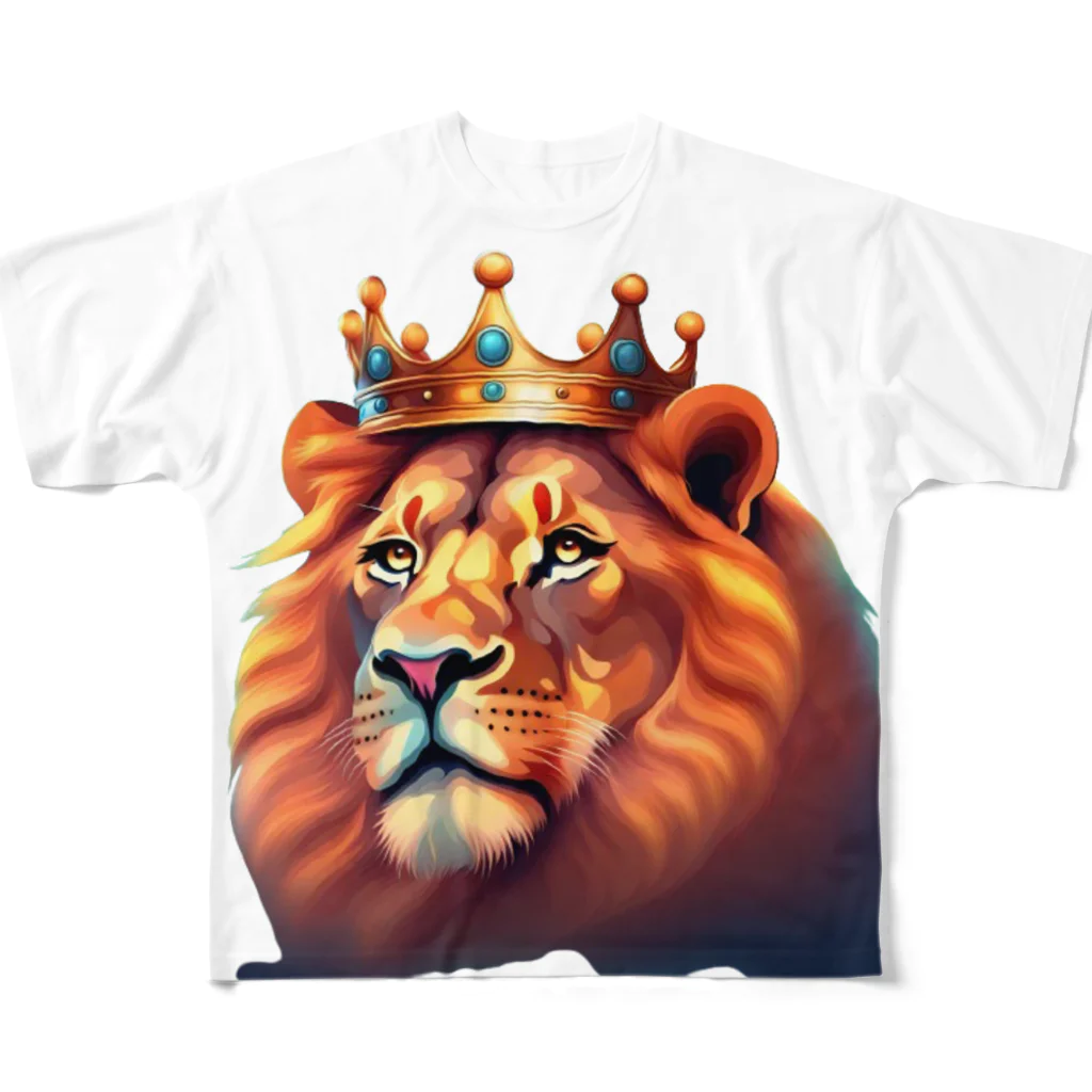 k.a.u.j.7の王者の風格ただようライオン フルグラフィックTシャツ