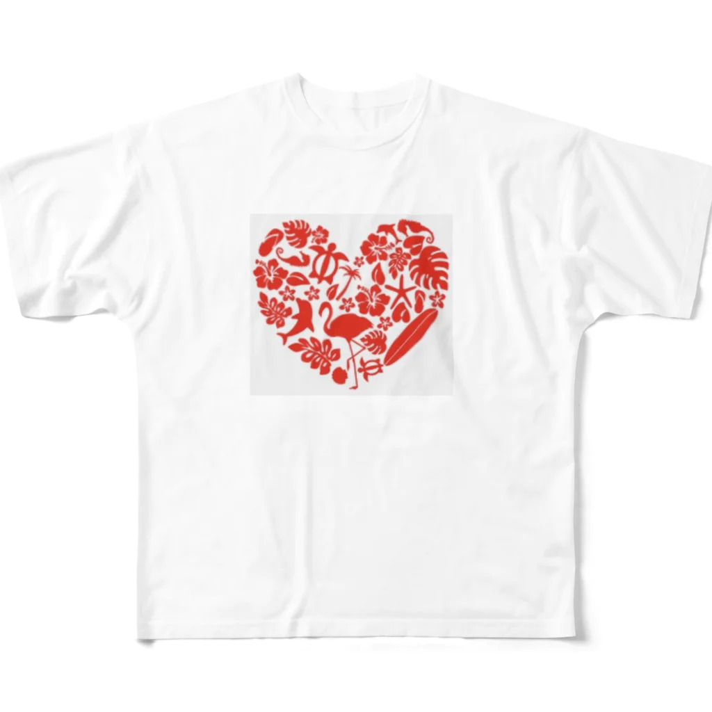 Angel  SmileのHawaiian Heart All-Over Print T-Shirt