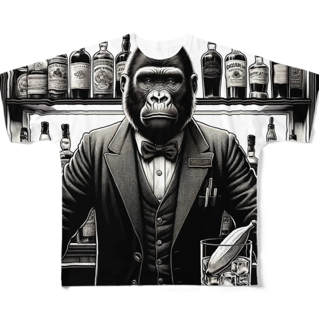 ゴリラショップのThe Mighty Gorilla whisky  All-Over Print T-Shirt