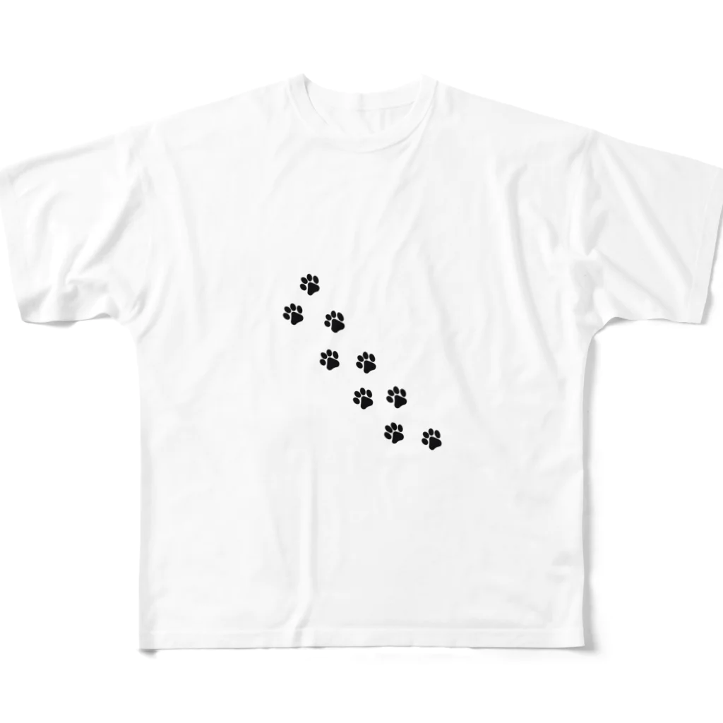 orange_honeyの猫の足跡　ワンポイント All-Over Print T-Shirt