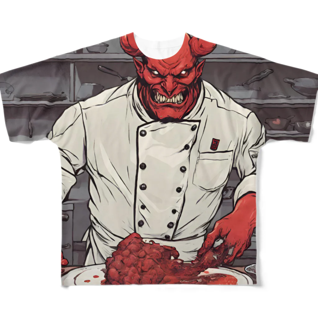 d-design-labのdevil's cookingグッズ フルグラフィックTシャツ