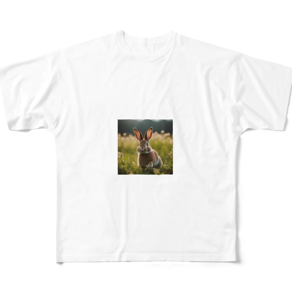 Moda Venusのお散歩うさぎ All-Over Print T-Shirt