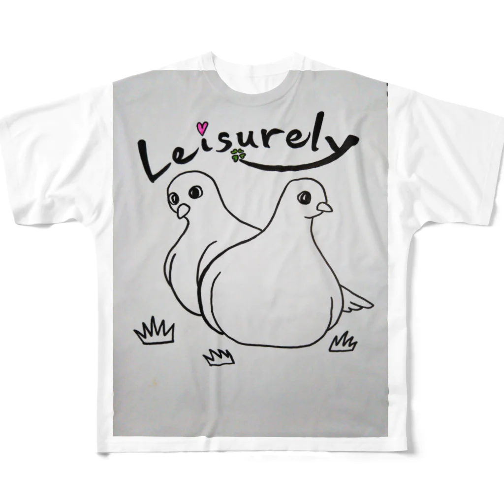 pigeon0147の悠長なはと フルグラフィックTシャツ