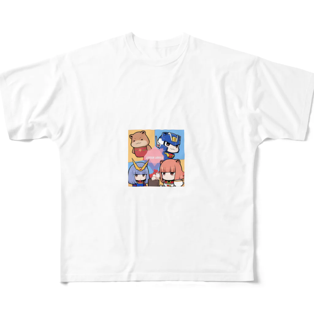 カピパーラ🐻ののほほん戦隊カピバ～ラファイブ♪ フルグラフィックTシャツ