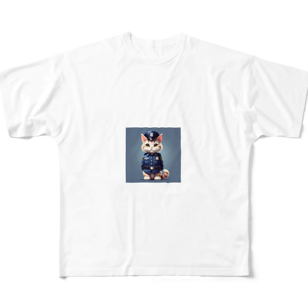 だんのんの猫のお巡りさん フルグラフィックTシャツ