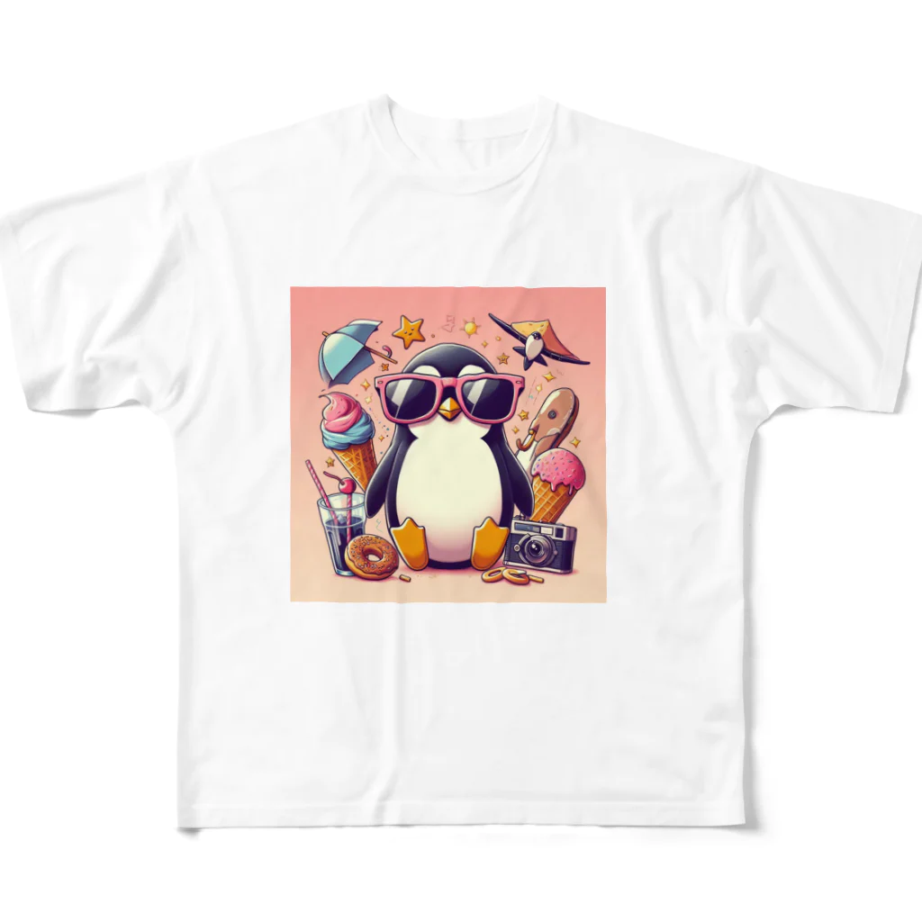 Design Harborのcool penguin フルグラフィックTシャツ