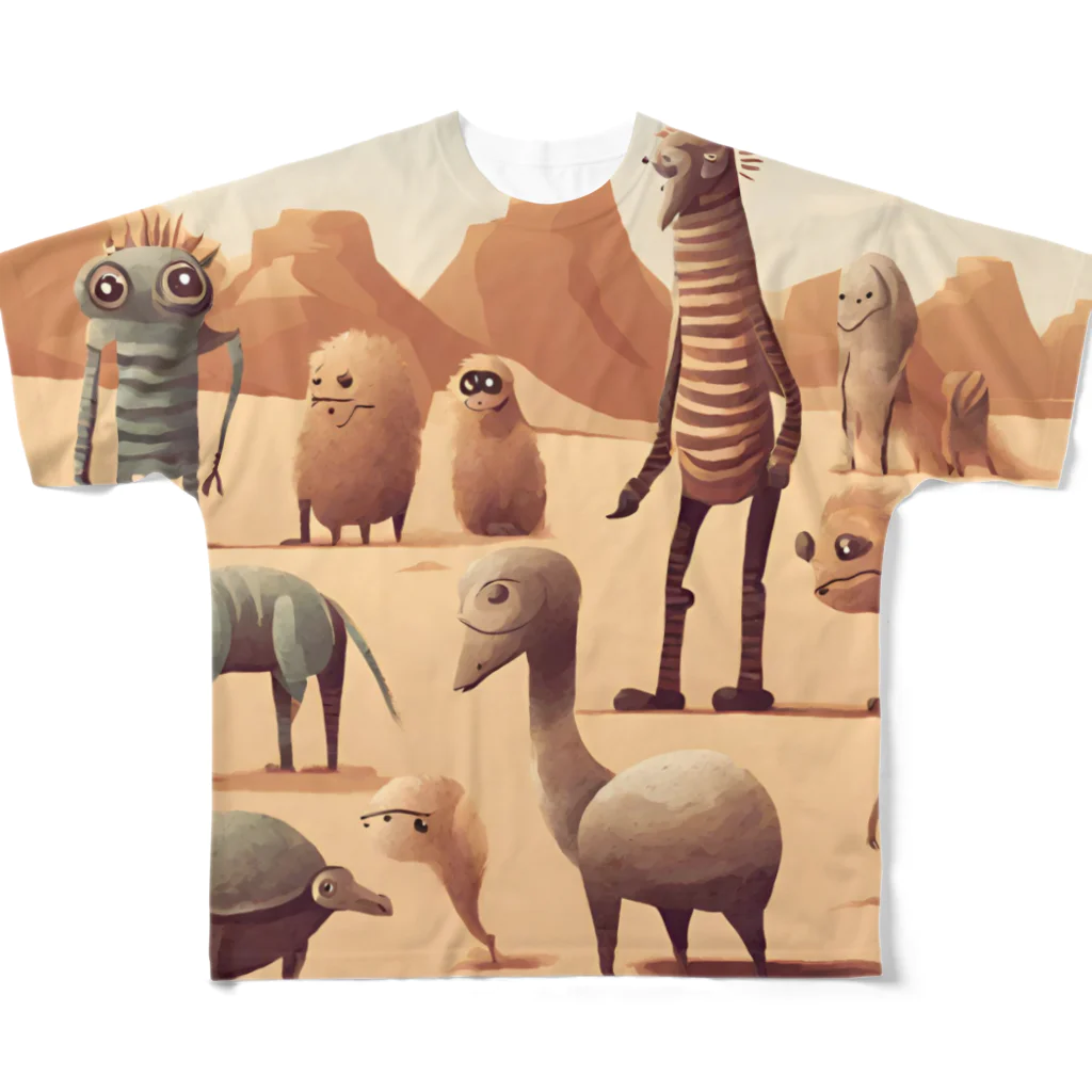 d-design-labの砂漠の奇妙な生き物たち All-Over Print T-Shirt