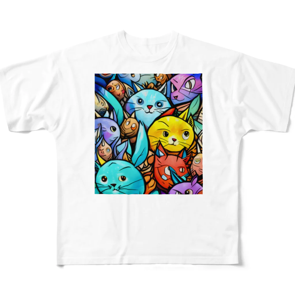 PAC (ポップアートキャット）のPAC (ポップアートキャット) All-Over Print T-Shirt