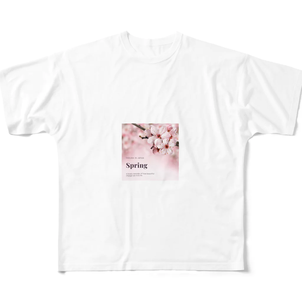 ウエディング♡カップルグッズの桜 フルグラフィックTシャツ