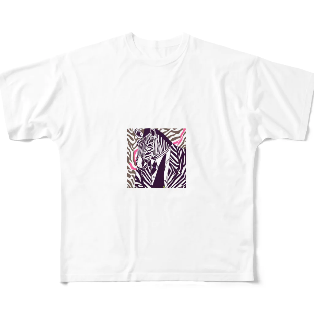 SN-02の紳士でおしゃれなシマウマ All-Over Print T-Shirt