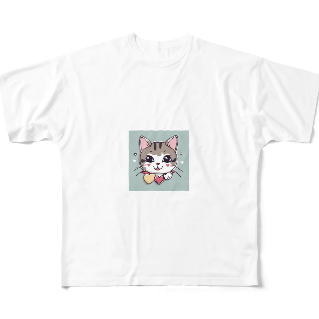 yu_yu_の子供が考えてくれた猫 フルグラフィックTシャツ