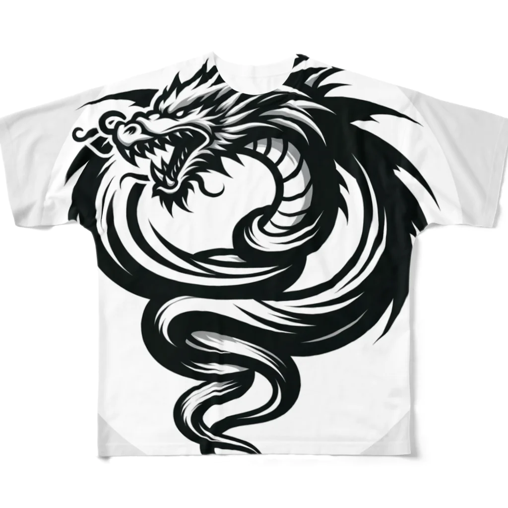 SALVADORSのトルネードドラゴン フルグラフィックTシャツ