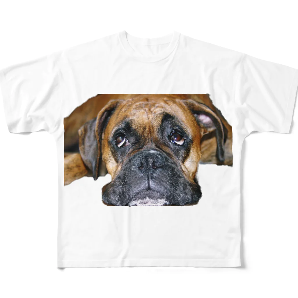 barbyGGGのかわいいボクサー犬 フルグラフィックTシャツ