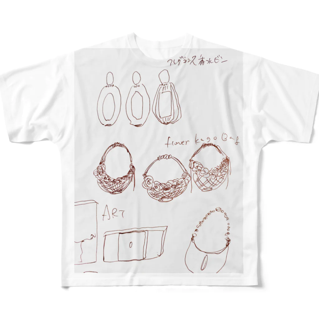 mermaidandwhitehorseのイラストレーション02 フルグラフィックTシャツ