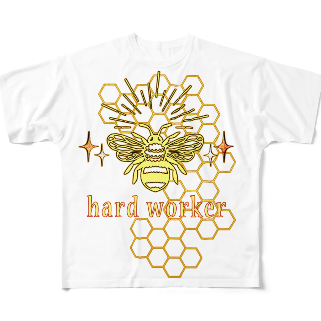 ConversationStarterのHARD WORKER フルグラフィックTシャツ