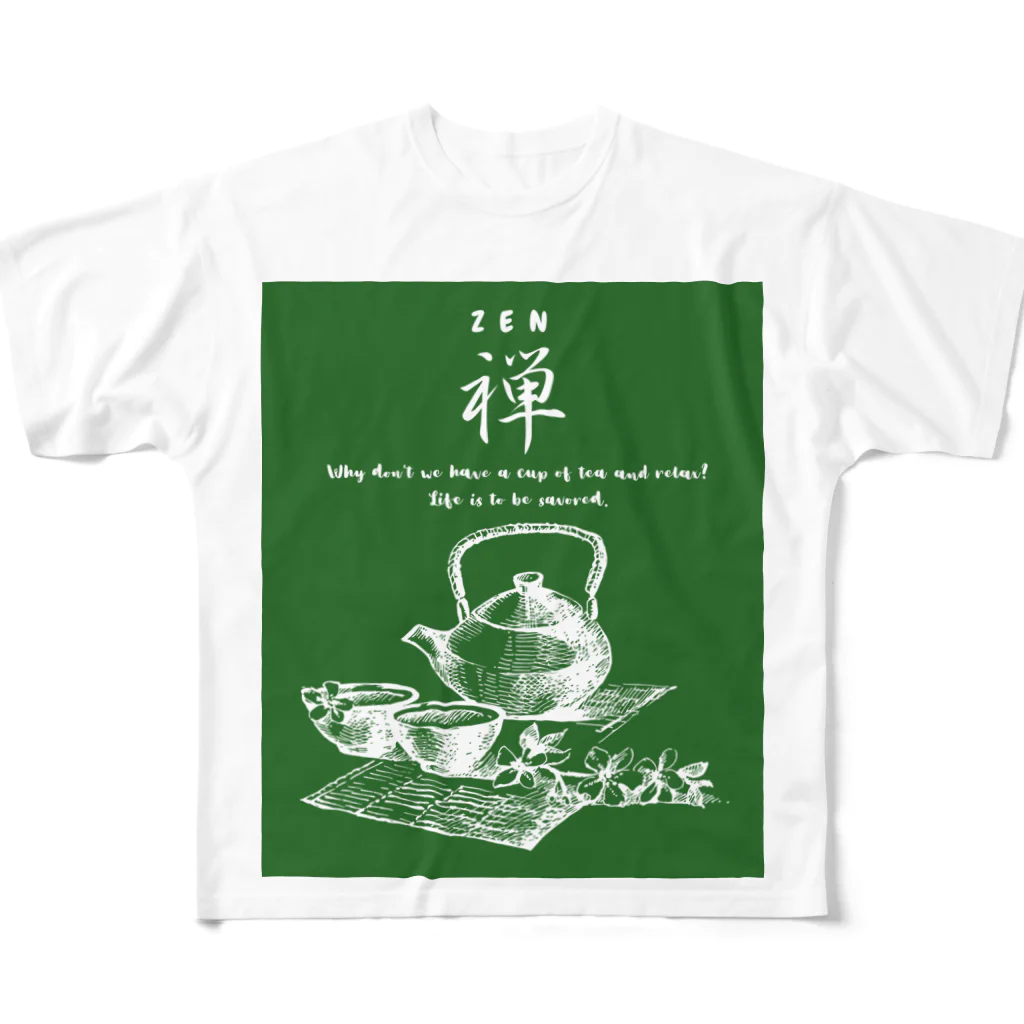 ConversationStarterのお茶シャツ緑茶 フルグラフィックTシャツ