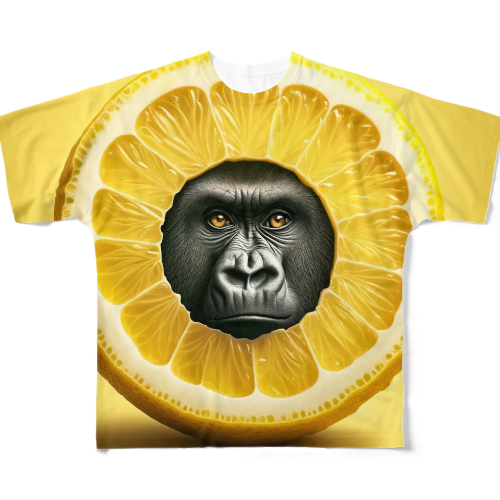 ゴリラショップのThe Mighty Gorilla Lemon  All-Over Print T-Shirt