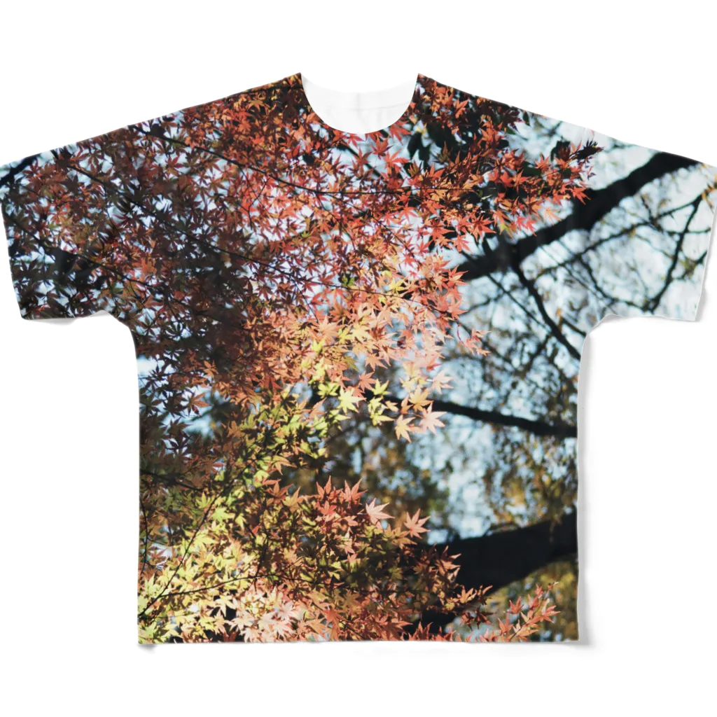 NEGA97のカラフルな紅葉 フルグラフィックTシャツ