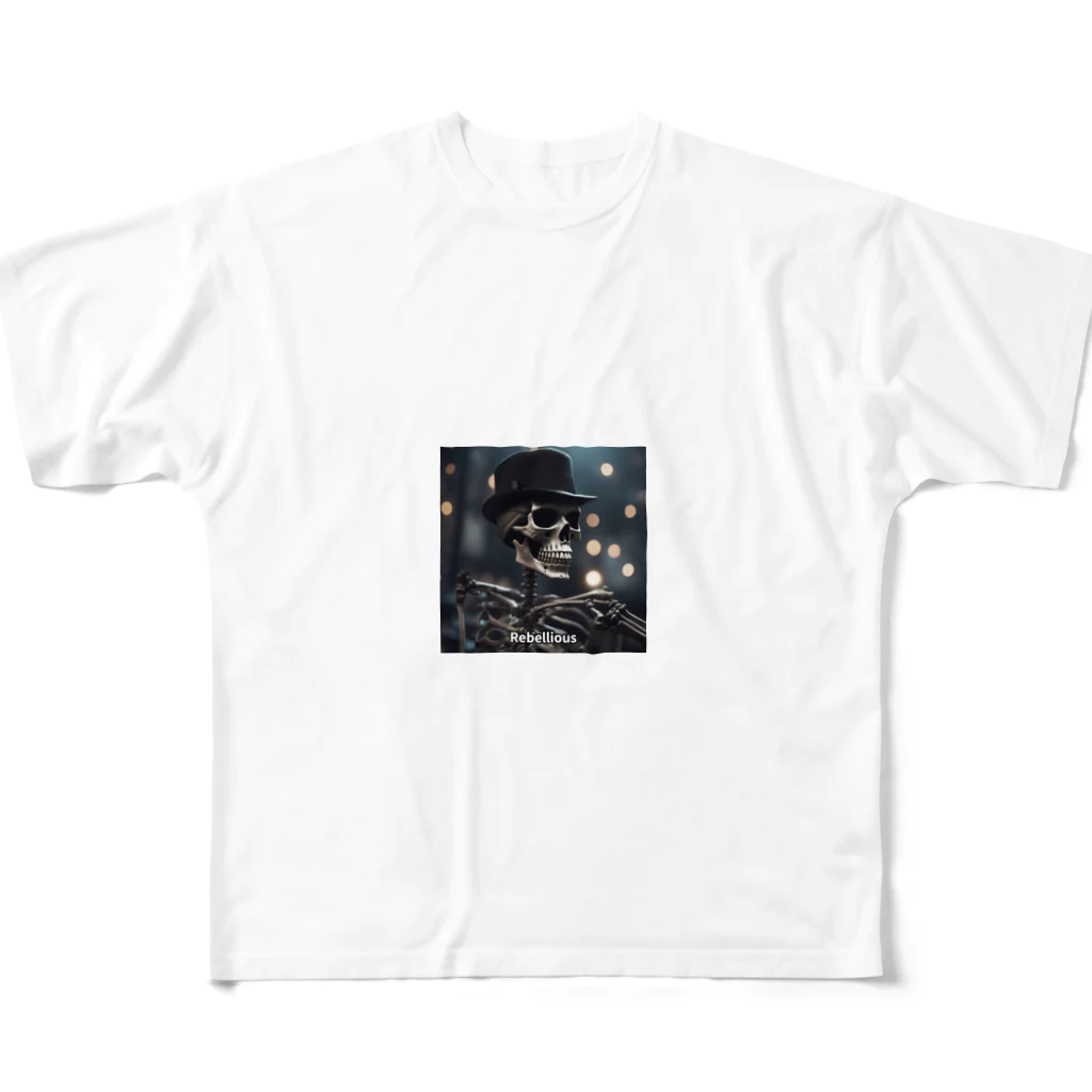 まゆのあかりのダンディな骸骨 All-Over Print T-Shirt