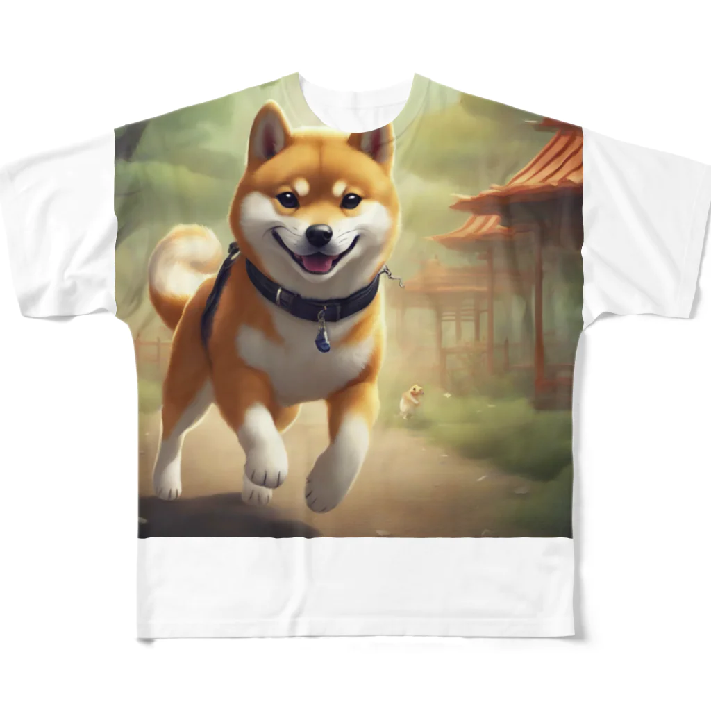 Ricky-Rickyのやんちゃな柴犬 フルグラフィックTシャツ