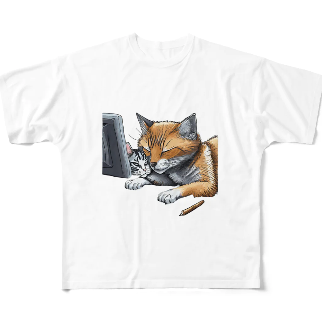 RaVaの犬と猫 All-Over Print T-Shirt