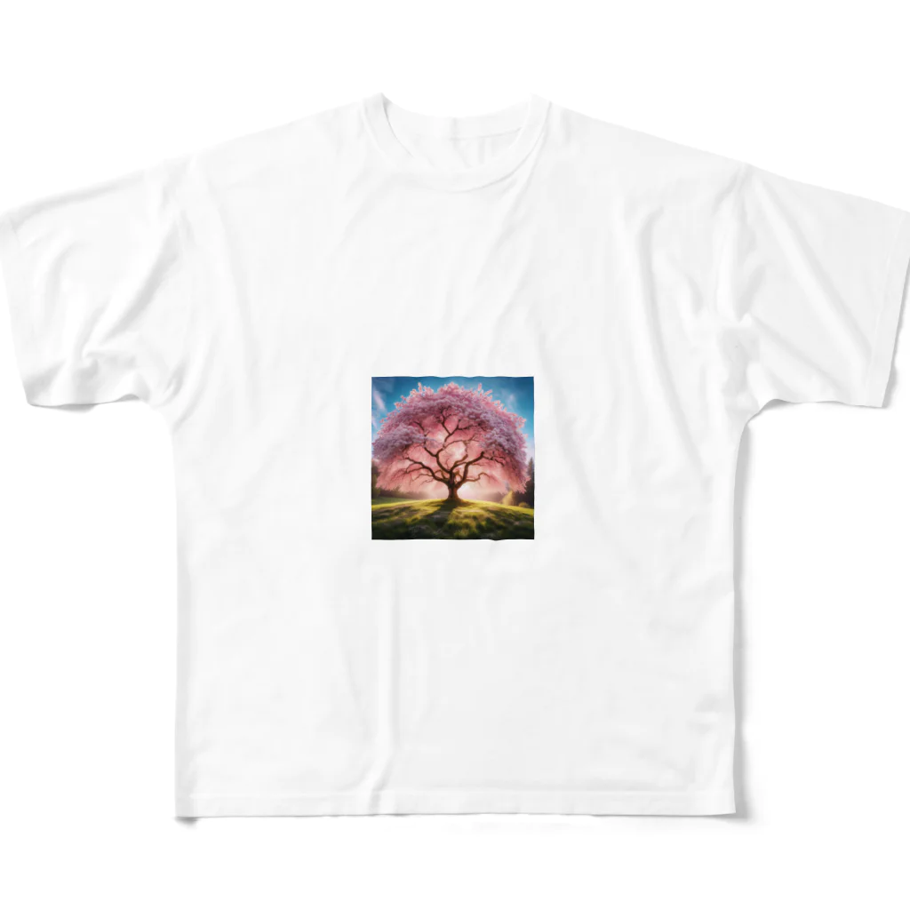 ニコショップの桜の木 All-Over Print T-Shirt