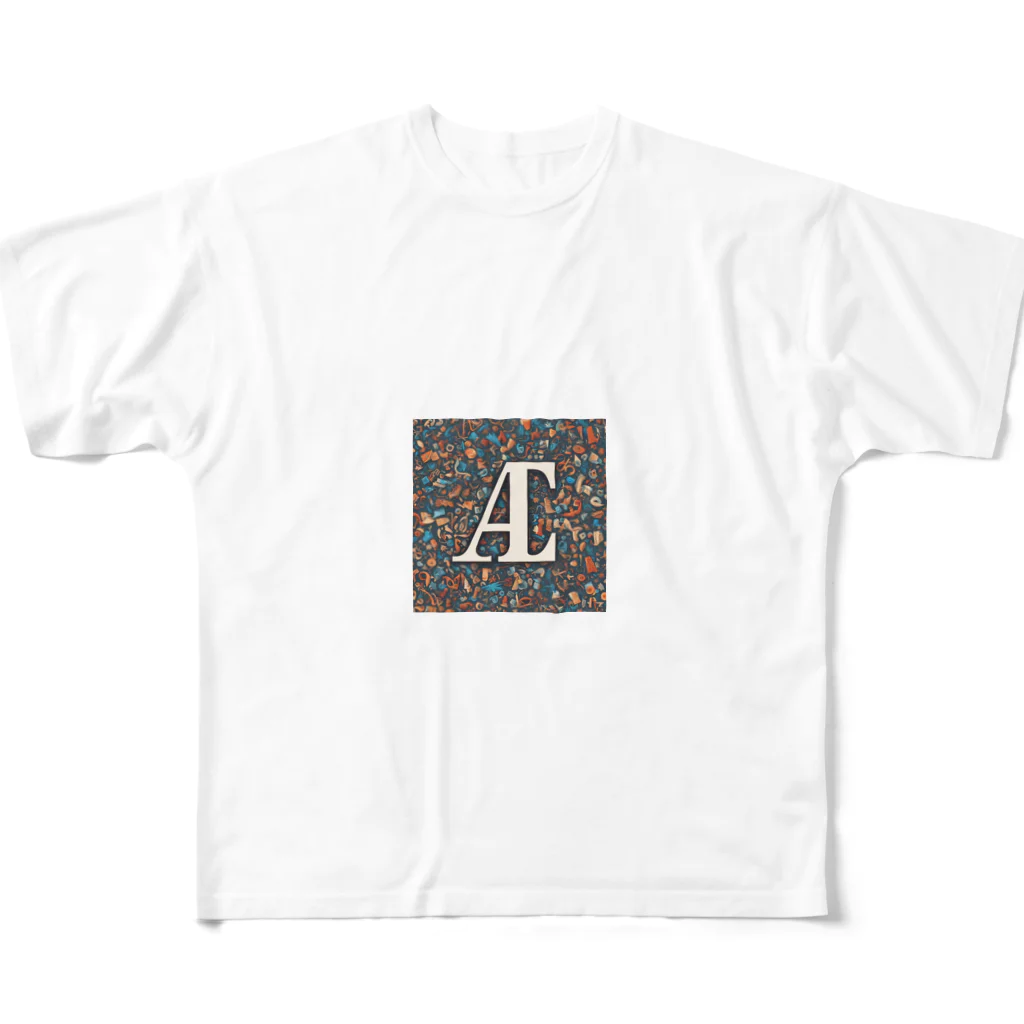 MACOCCHIの一瞬で目を引く！アルファベットの美しい装飾文字 All-Over Print T-Shirt