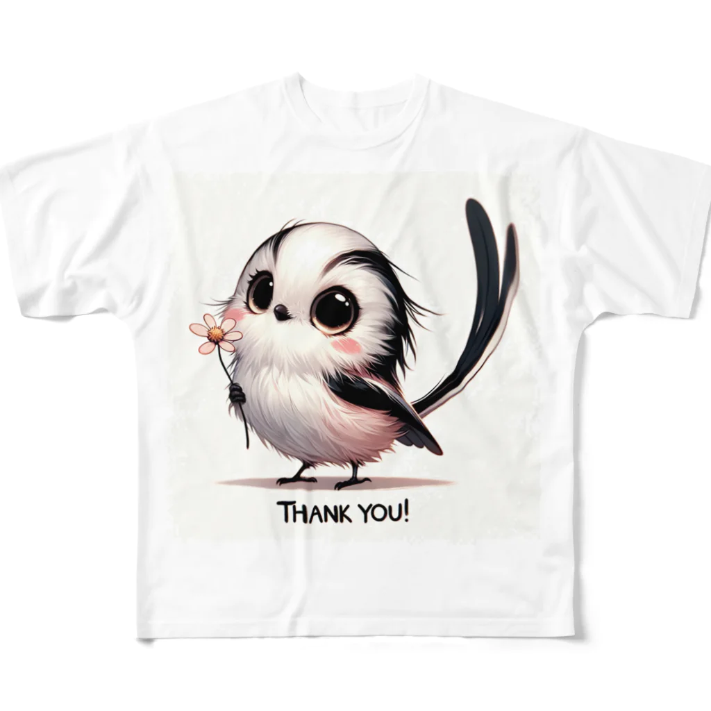 mimikkyu322のLong-tailed Tit  フルグラフィックTシャツ