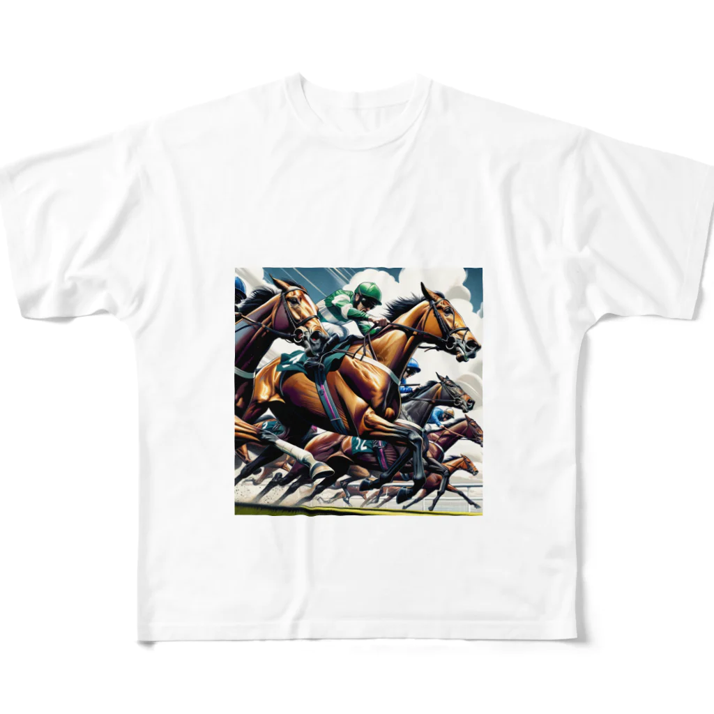 legendary horseのゴール前1ハロン、それは競馬の魂が燃え上がる瞬間 フルグラフィックTシャツ