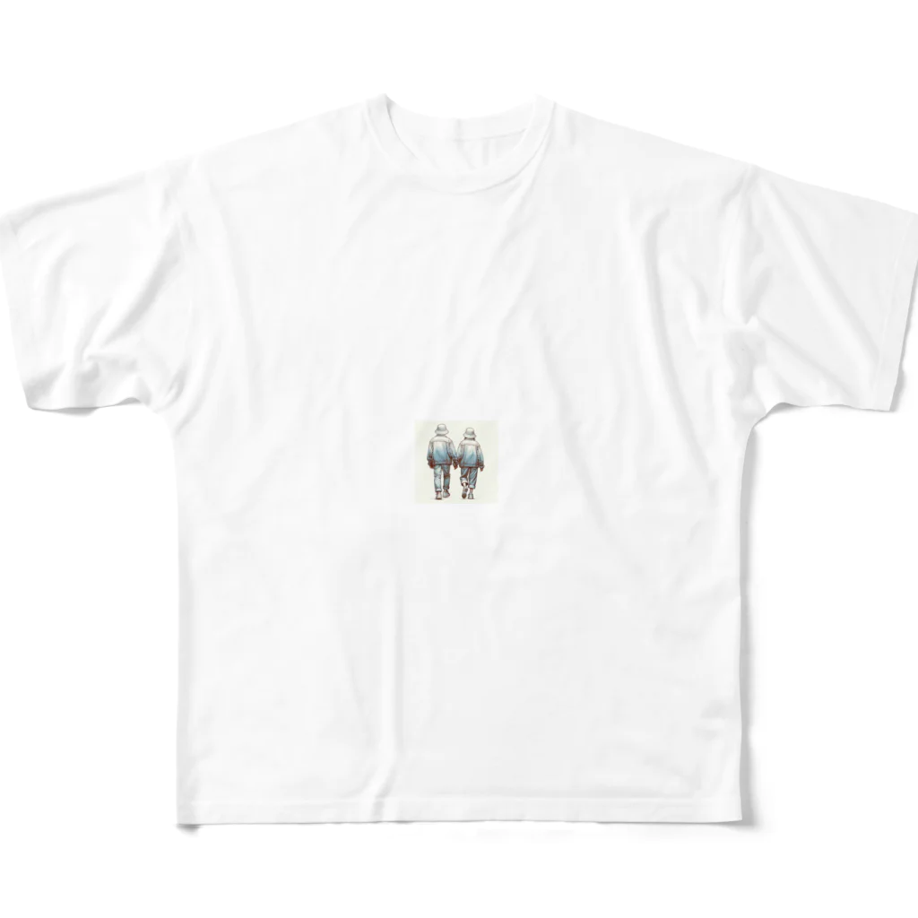 ケタケタの店の2人の休日デート All-Over Print T-Shirt