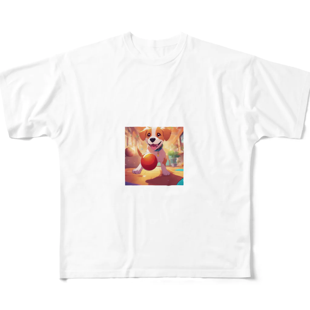 TEFのボールと戯れる犬 All-Over Print T-Shirt