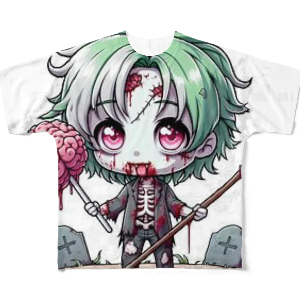 saitou1x4のホラー　ゾンビ８ フルグラフィックTシャツ