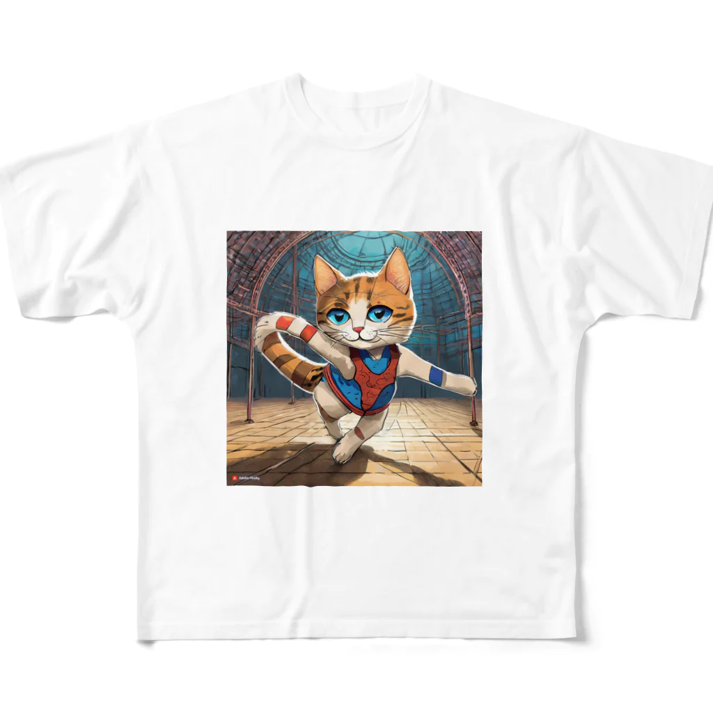 bleeの新体操する猫 All-Over Print T-Shirt