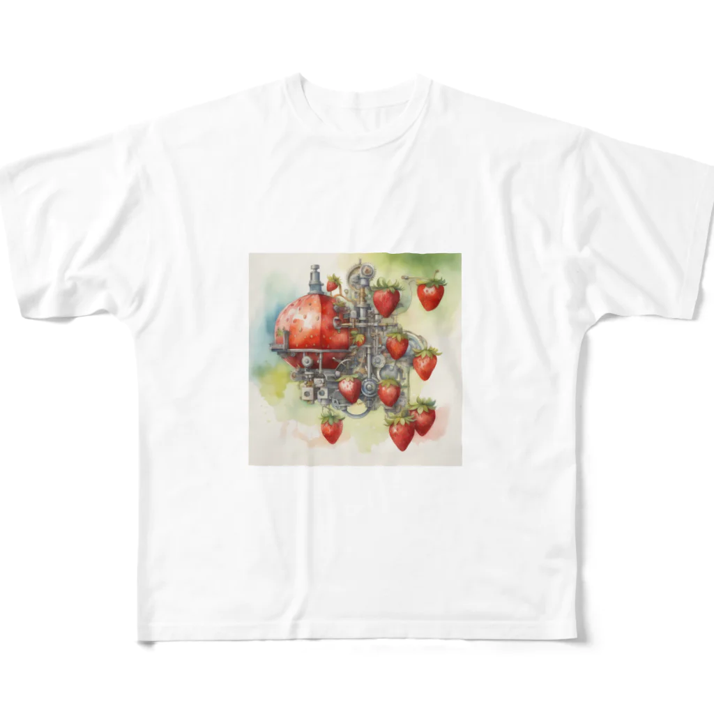 Oimo_shanの機械仕掛けのイチゴさん All-Over Print T-Shirt