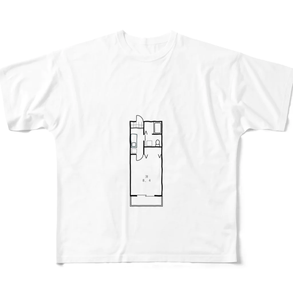 Liracの間取り図 フルグラフィックTシャツ