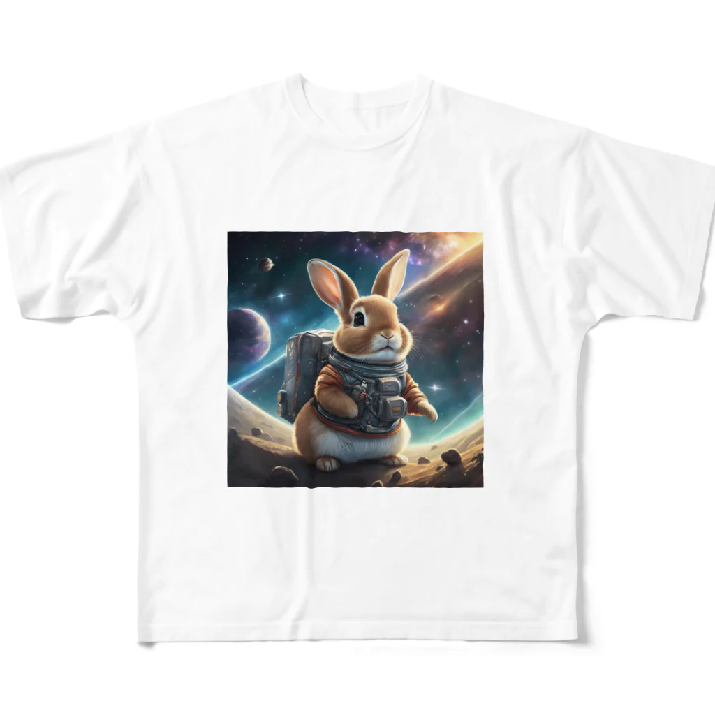 うさぎやの宇宙を旅するうさぎ フルグラフィックTシャツ