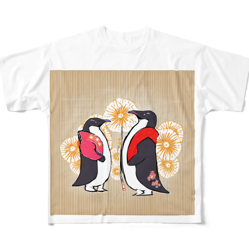 MEGROOVEのペンギン6 フルグラフィックTシャツ