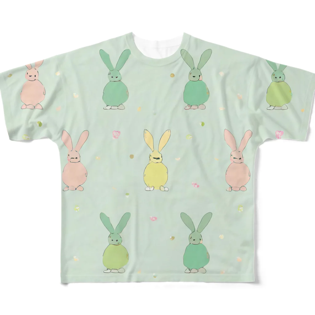 うさぎやのうさぎ柄8 All-Over Print T-Shirt