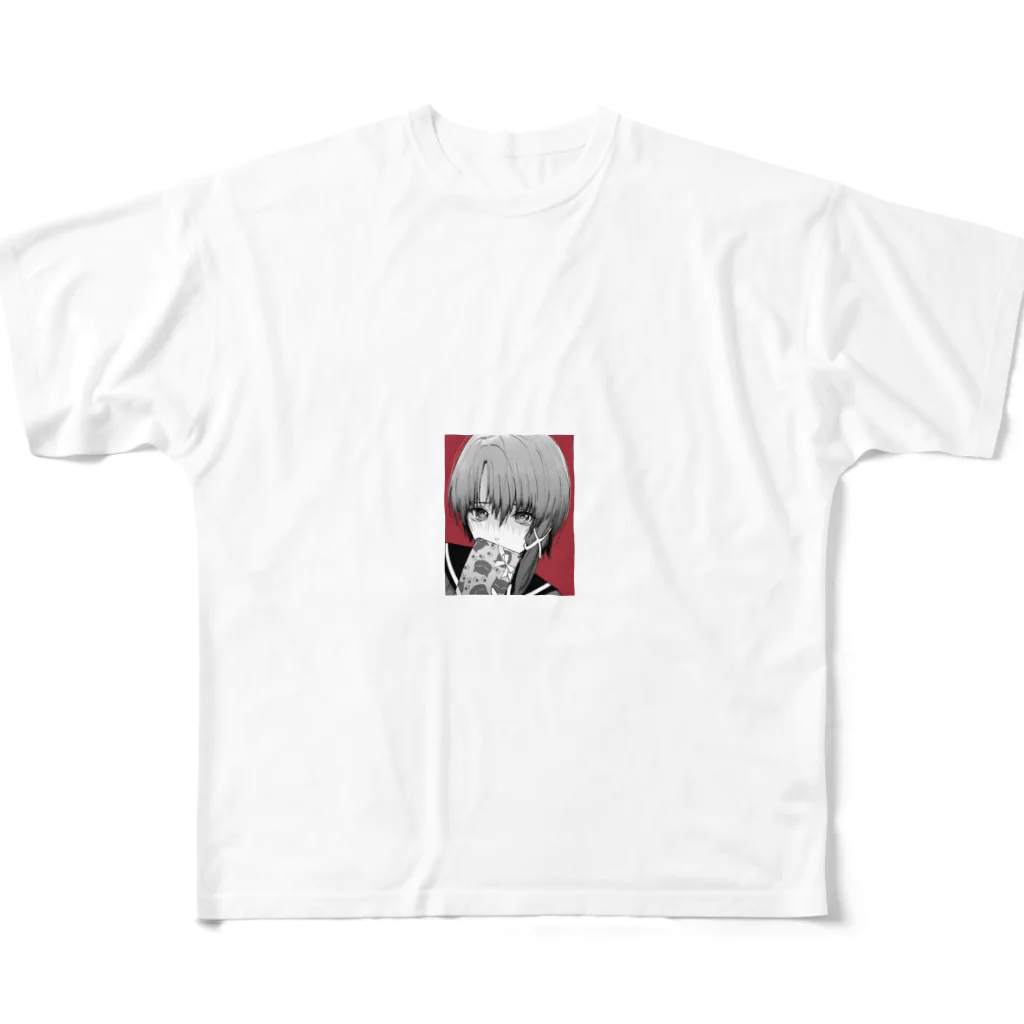 赤い鳥居のlain  フルグラフィックTシャツ