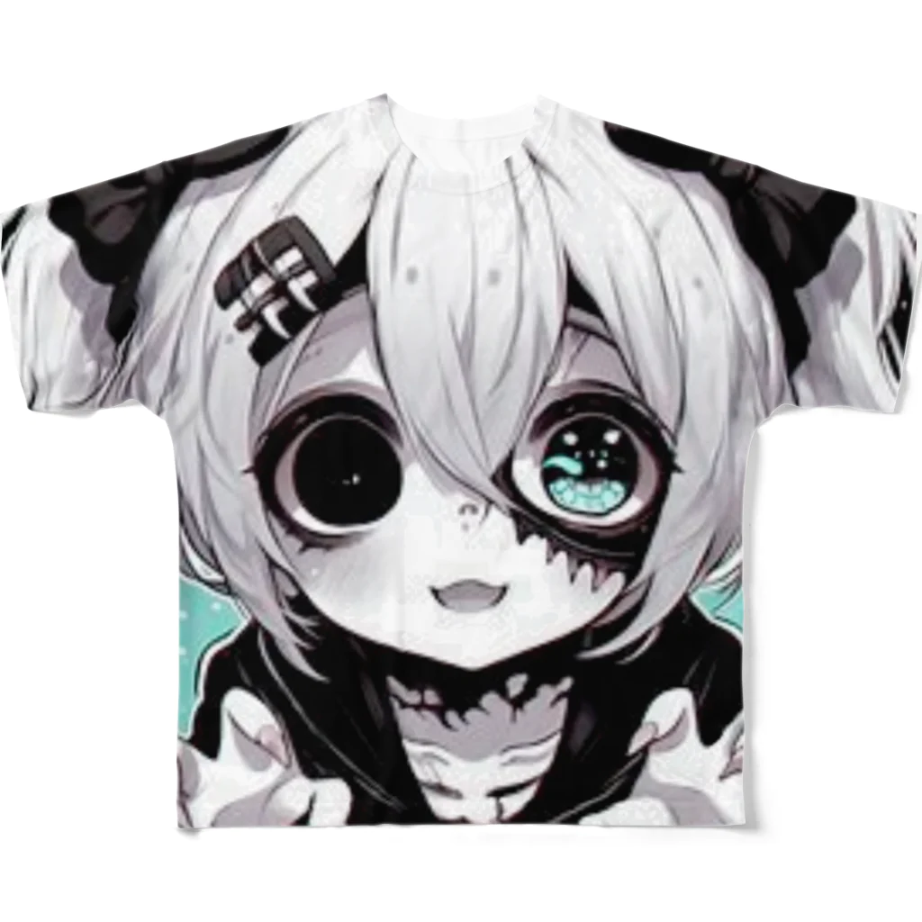 saitou1x4のホラー　かわいいグール１ フルグラフィックTシャツ